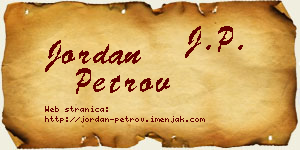Jordan Petrov vizit kartica